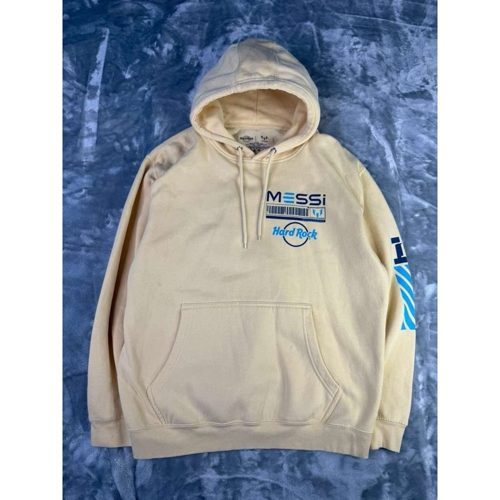 Messi X Hard Rock Yellow Hoodie Special Edition Greatest Of All Time Size Large